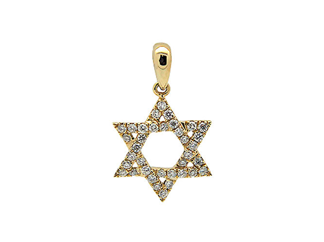 18k yellow gold diamond star of david pendant (DP3117LY)