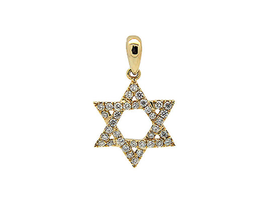 18k yellow gold diamond star of david pendant (DP3117LY)