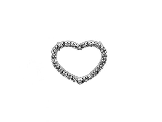 14k white gold diamond open heart pendant (DP7S29G)