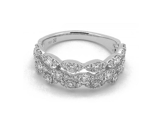 18k white gold double diamond ring (DR02538M)