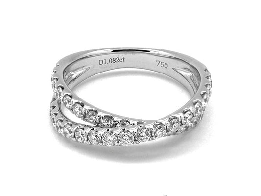 18k white gold diamond overlaying ring (DR12069B)
