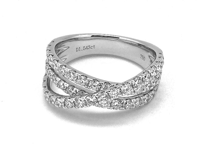 18k white gold double overlay diamond ring (DR12542B)