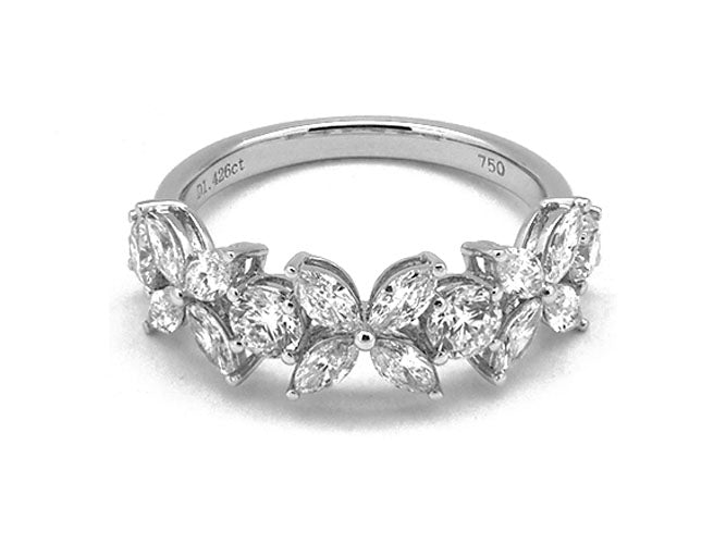 18k white gold marquise stars diamond ring (DR12562B)