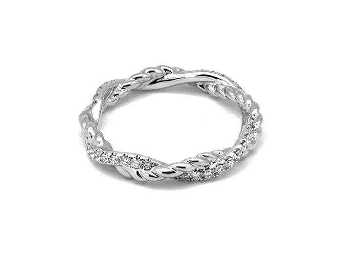 18k gold braided diamond eternity band (DR21057K)