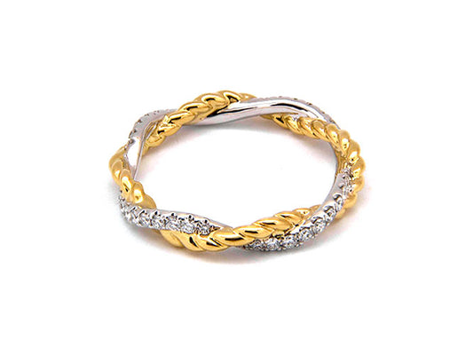 18k gold braided diamond eternity band (DR21057K)