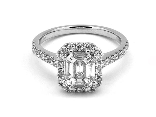 18k white gold illusion diamond ring (DR3483L)