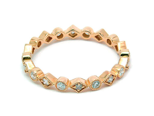 14k diamond with round and diamond motif eternity band (DR6192P)