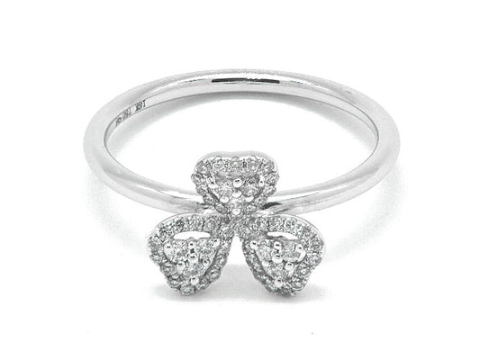 18k white diamond three leaves ring (DRDLRR12C)