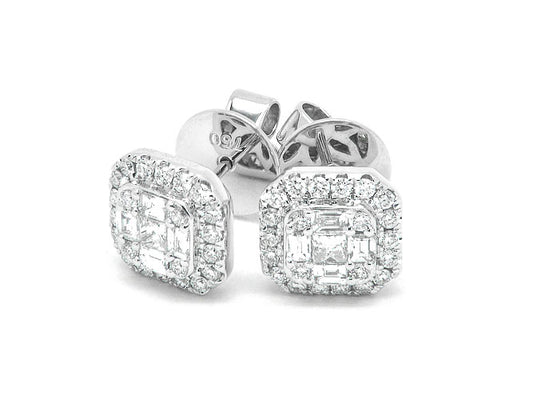 18k white gold diamond earring (E3368AP)