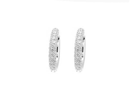 18k white gold diamond pave hoop (ED3003L)