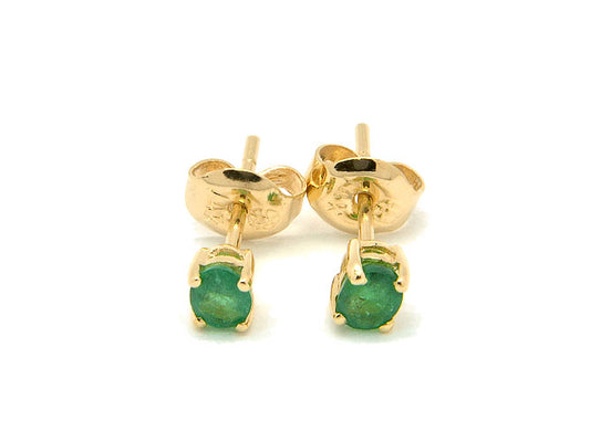 14k yellow gold emerald prong stud (EE30410GY)