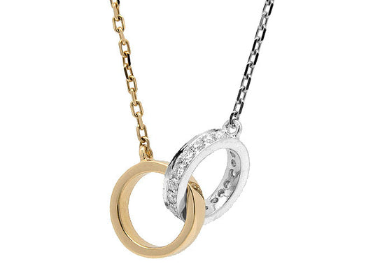 18k gold interlink diamond necklace (NP30622D-2)