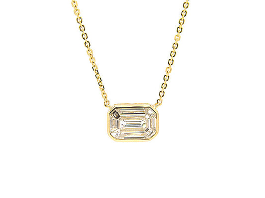 14k yellow gold diamond illusion necklace (NP62947DY14K)