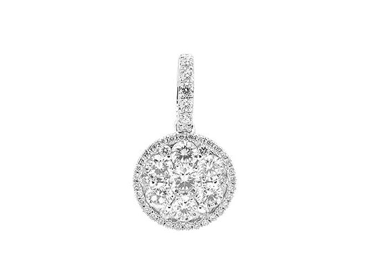 18k white gold diamond illusion pendant (P37308D)