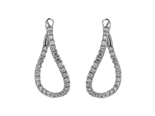 18k white gold diamond twisted hoop (PJE5157D)