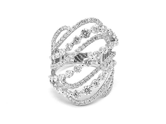 18k white gold cocktail diamond ring (R03085M)