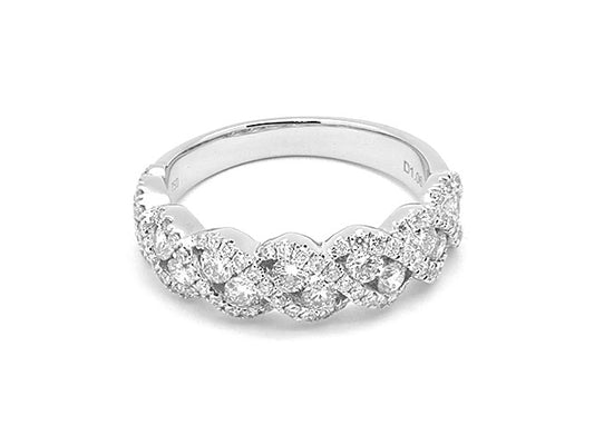18k white gold woven diamond ring (R04025M)