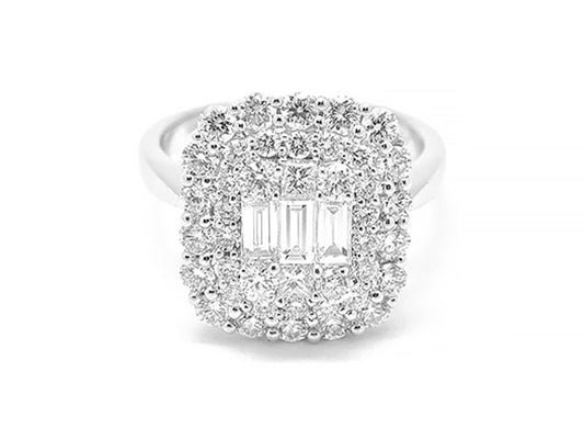 18k white gold diamond illusion double halo ring (R4370AP)