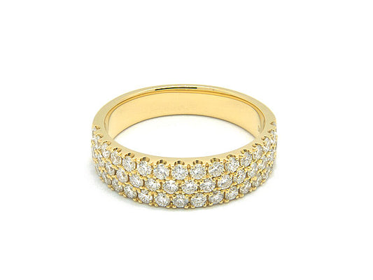 18k gold 3 row micro-set diamond band (RD3114L)