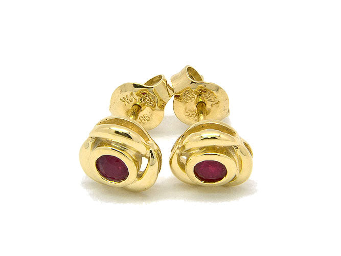 14k yellow gold ruby bazel stud (RE0270GY)