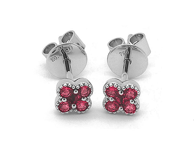18k white gold color stone earring (DE3024L)