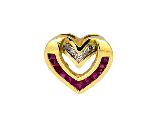 14k yellow gold ruby and diamond pendant (RP7G80GY)