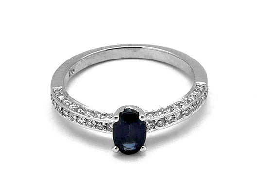 18k white gold sapphire and diamond ring (SR30521E)