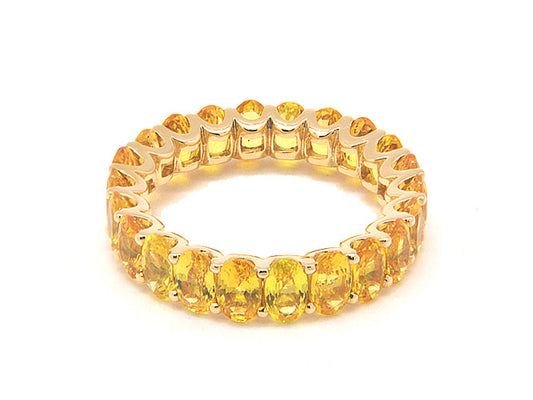 18k gold color stone oval eternity ring (R1000E)
